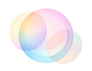 Pastel Colored Transparent Overlapping Circles Design.