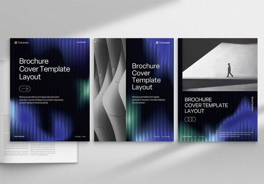 Brochure Cover Template with Abstract Glass Ripple Texture for Modern Corporate White Paper Report