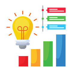 Business idea planning icon design