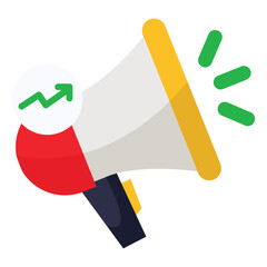 Marketing icon. Megaphone and growth symbol icon