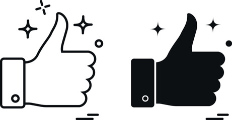 Thumbs Up Like Symbol for Approval, Rating, Social Media Feedback And Positive Review vector