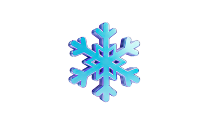 3D blue and purple layered snowflake icon
