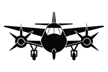 Fototapeta premium aircraft silhouette line art vector illustration
