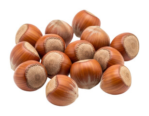 Obraz premium Harvesting hazelnuts orchard food natural isolated on transparent background