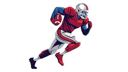 Obraz premium Dynamic Illustration of an American Football Player in Action