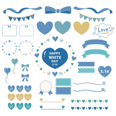 ホワイトデーの手描きあしらい素材セット