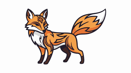 Obraz premium Stylized fox with vibrant orange fur and a bushy tail