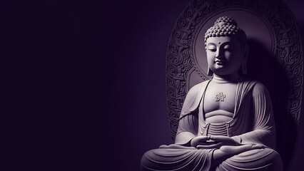 Serene buddha statue in meditation pose