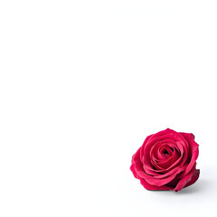 Top View Deep Pink Rose Bloom