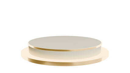 Minimalistic Gold and Silver Pedestal on Black Background