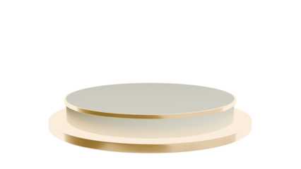 Minimalistic Gold and Silver Pedestal on Black Background