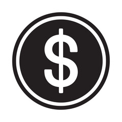 Obraz premium a black and white icon of a dollar sign