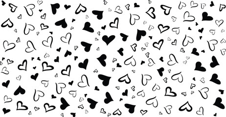 modern abstract valentine's day pattern. Set of trendy hand-drawn doodle pattern with hearts. Collection of valentines day backgrounds . Cute romantic love heart print collection design