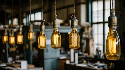Obraz premium workspace blended with surreal lighting and creative energy symbolizing fresh business ideas