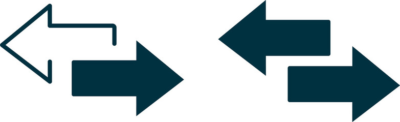 Left Right Transfer Arrows Vector Icon Two Side Arrow Symbol