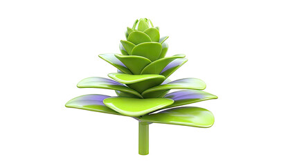 Stylized Green Plant with Layered Leaves