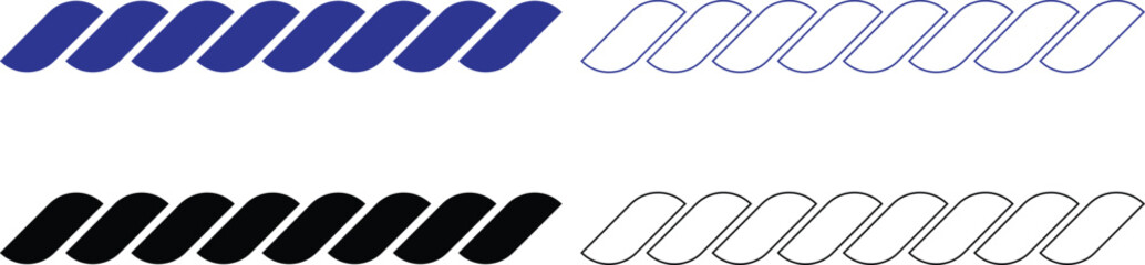 Twisted Rope Border Divider Icons Set Vector © Icon Dreamer