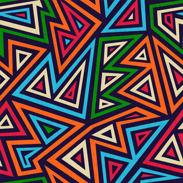 Retro Earth Tone Triangle Seamless pattern
