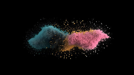 Turquoise and Pink Particle Blast