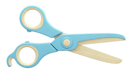 Blue and Beige Rounded Scissors