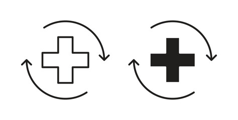 Obraz premium Health recovery icons. Outline icons vector collection. flat illustrations