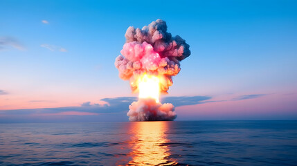 Ocean Blue Sunset Powder Explosion