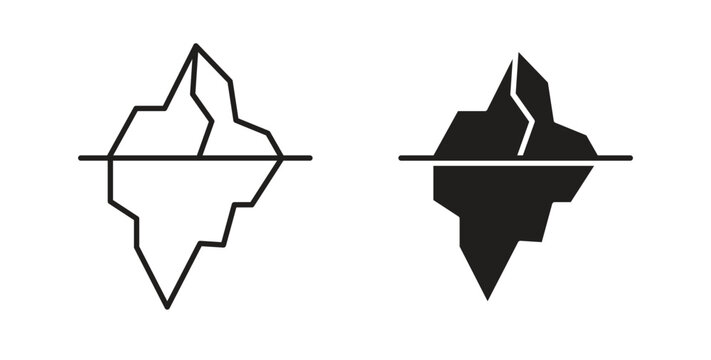 Iceberg icons. Outline icons vector collection. flat illustrations