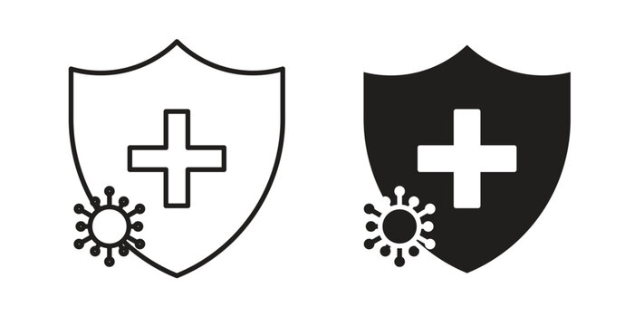 Immunity icons. Outline icons vector collection. flat illustrations