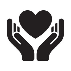Obraz premium icon of hands holding a heart symbol