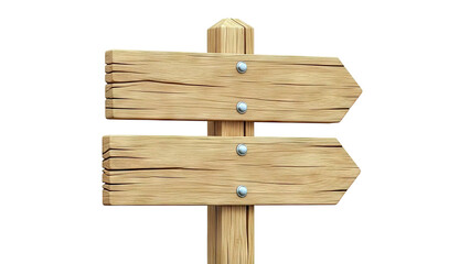 Wooden directional signpost with two arrows pointing right