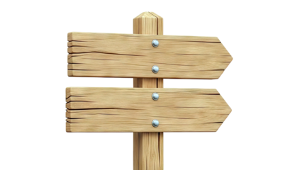 Wooden directional signpost with two arrows pointing right