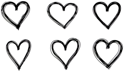Doodle heart png Scribble love cutout Hand-drawn symbol png Black shape cutout Artistic icon png Grunge element cutout Rough valentine png isolated transparent background image
