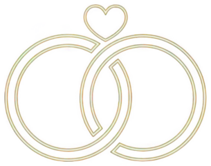 Golden Ring png Interlocking Band cutout Elegant Symbol png Love Heart cutout Wedding Icon png Connected Bands cutout Commitment Outline isolated transparent background image