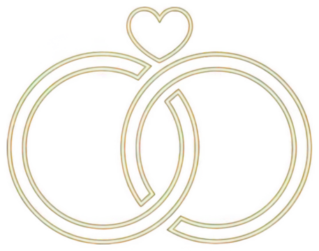 Golden Ring png Interlocking Band cutout Elegant Symbol png Love Heart cutout Wedding Icon png Connected Bands cutout Commitment Outline isolated transparent background image - Powered by Adobe