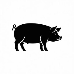 Fototapeta premium vector illustration of a black pig
