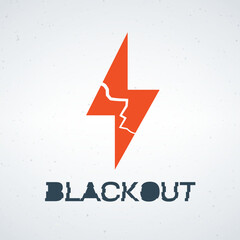 A dramatic logo featuring a broken lightning bolt and the word BLACKOUT