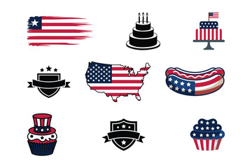 Patriotic American Themed Food and Symbols Collection