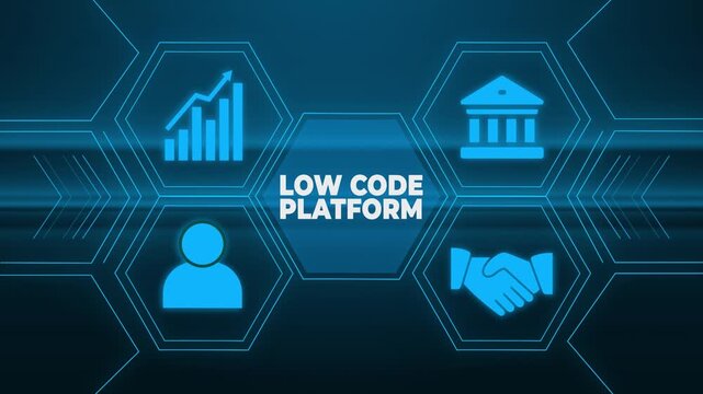 Low Code software development platform technology concept.