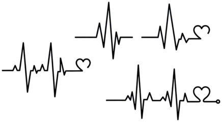 Medical Heartbeat png Health Pulse cutout Digital ECG png Rhythmic Cardiogram cutout Vital Trace png Lifeline Wave cutout Outline Rhythm isolated transparent background image