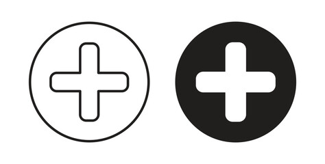 Fototapeta premium Plus icons. Outline icons vector collection. flat illustrations