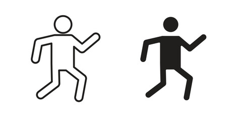 Fototapeta premium Running icons. Outline icons vector collection. flat illustrations