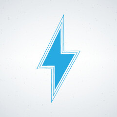 A blue lightning bolt logo on a white background