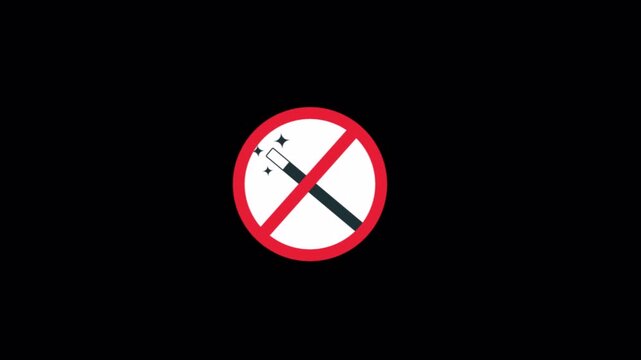 No AI Tools Icon. Artificial Intelligence Ban Icon Concept Animation Video - Transparent