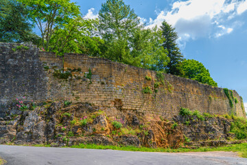 Historic Wall Around Domme Historic Village the Dordogne Region, Nouvelle-Aquitaine, France
