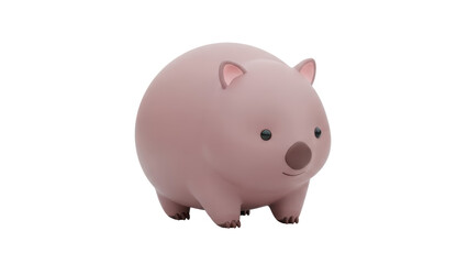 Obraz premium A 3D illustration of a pink piggy bank standing on four legs with a cute expression
