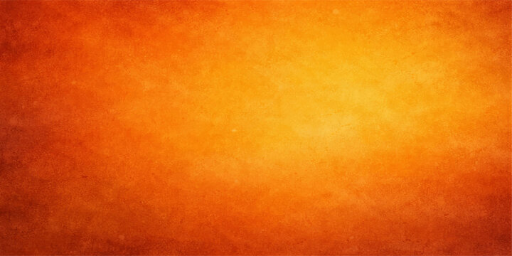 Abstract grunge art background with a textured orange paint pattern and vintage watercolor design featuring hot fire flame and smoke light effects on a yellow heat canvas