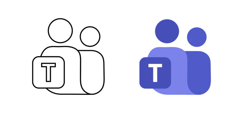 New updated Microsoft teams logo 2026, outline and flat style, Microsoft team logotype, vector illustration