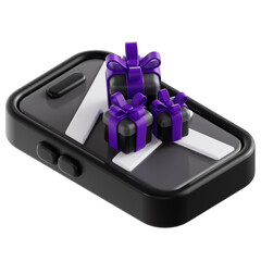 Online Gift Shopping App Icon Rewards Delivery 3D Render