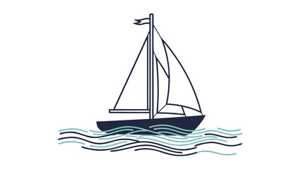 Sailboat vector illustration on the water, a nautical scene with a serene vibe, perfect for travel and leisure themes © PDWN Creative