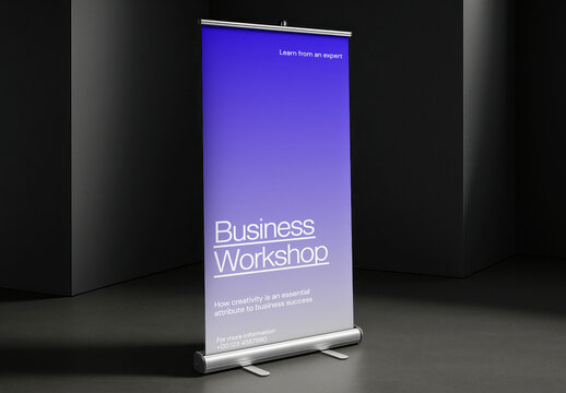 Sleek Business Workshop Banner Mockup PSD